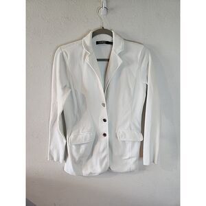 Lauren Ralph Lauren Women’s WhiteSolid 3 Button Blazer Jacket Blue Size Medium S